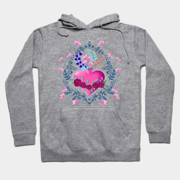 blooming heart Hoodie by Lamalou Design